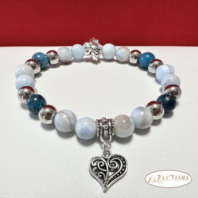 Ásványkő Karkötő - Kalcedon, Apatit