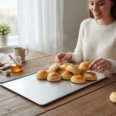 Alumínium sütőlap 44x31x0.5 cm – Lapos kivitel, alacsony peremmel