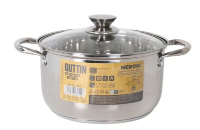 Quttin Neron lábas üveg fedővel 6 literes 24 cm-es átmérőjű indukciós - Spanyol edény