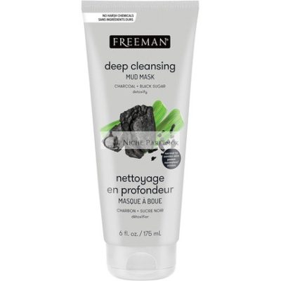 Freeman Beauty Feeling Beautiful Detoxifying Charcoal & Black Sugar Mud Maszk 175ml