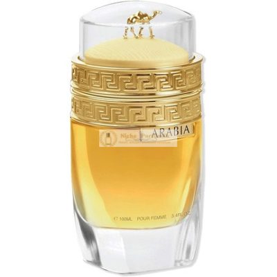 Arabia Eau de Parfum Nőknek, 100ml - Virágos Gyümölcsös Rózsa Málna Vanília Szantálfa Tölgymoha Borostyán Pézsma