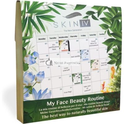 Skin IV Koreai Szépségápoló Rutin Készlet Fekete Hínár, Lótuszvirág, Bambusz és Buborékos Zöld Tea Arcpakolás, 174g