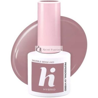 HI HYBRID #411 Körömlakk Márvány Bézs, 5ml
