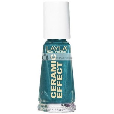 Layla Cosmetics 1243R23-028 Kerámia Hatású Körömlakk Celeb Zöld, 10 ml