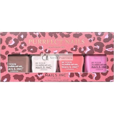 Nails Inc Purrfect Nails 4 darabos körömlakk készlet, 14ml - 4 db