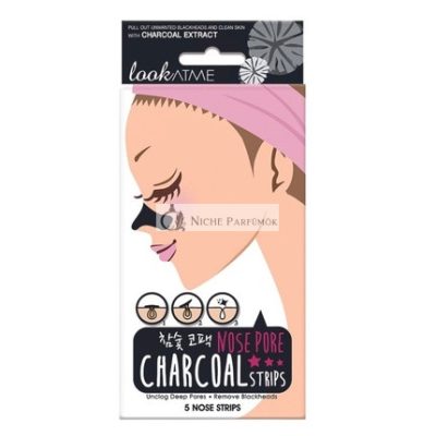 Look At Me Look At Menose Póruscsíkok Tisztító Orrcsíkok Aktív Szénnel, 5 Darab