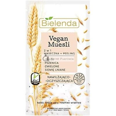 Vegan Müzli 2 az 1-ben Hidratáló Maszk és Peeling Zab, Búza és Lenmag, 8g