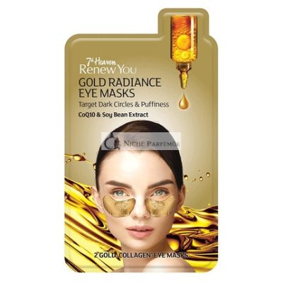 7th Heaven Renew You Gold Radiance Szemmaszk CoQ10 és Szója Kivonattal, hogy Harcoljon a Sötét Karikák és Puffadás Ellen