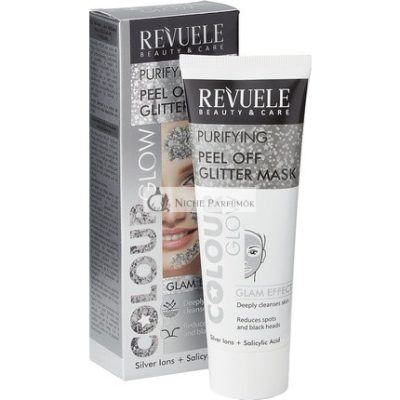 Revuele Peel Off Glitter Maszk Színfényező Ezüst Ezüst Iónokkal és Szalicilsavval 80ml