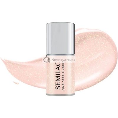 Semilac One Step Hybrid Körömlakk 3 az 1-ben Glitter Barackszín 5 ml
