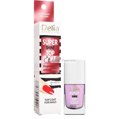 Delia Cosmetics Szuperfényes Fedőlakk Erősítő és Védő Körömlemez Acai Bogyó Olajjal Gyorsan Száradó 11ml