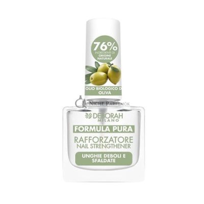 Deborah Milano körömlakk tiszta formula erősítő gyenge és töredezett körmök számára, természetes összetevőkkel és bio olívaolajjal, 8.5 ml