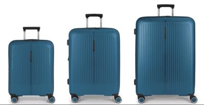 Brooklyn türkiz bővíthető bőrönd szett