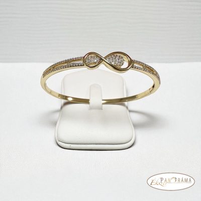 14K Gold Filled nyitható karperec kristály díszítéssel - Eleni