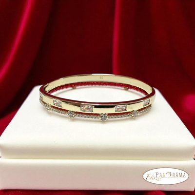 14K Gold Filled nyitható karperec kristály díszítéssel - Virginia