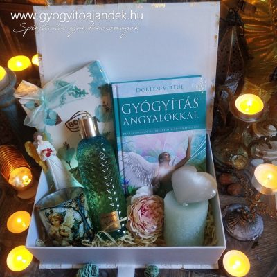 Gyógyítás angyalokkal ajándékcsomag csokoládéval szelenit ásvánnyal