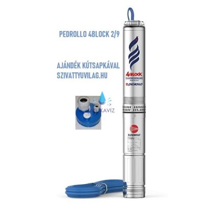 Pedrollo 4BLOCKm 2/9 búvárszivattyú 7 bar Ajándék kútsapka 