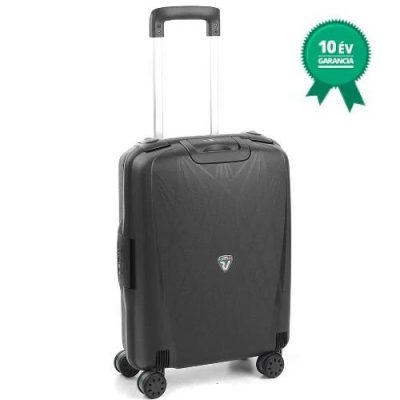 Roncato Light fekete S csatos bőrönd, kabinbőrönd