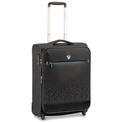 Roncato Crosslite fekete S 2 kerekes bőrönd, kabinbőrönd