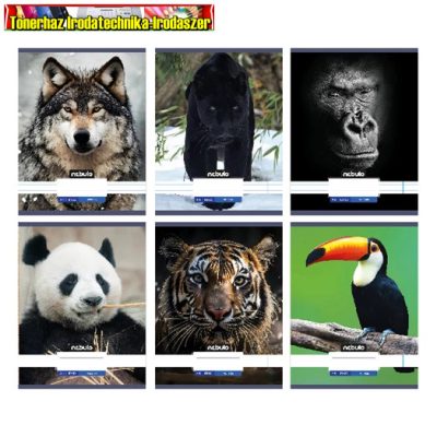 Füzet, A4, vonalas, 81-32, Állatos minták, Nebulo (A/4) (margós)