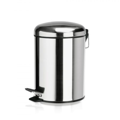 Pedálos szemetes kivehető műanyag vödörrel, 5 l, 20-30 cm, rozsdamentes - Német minőség