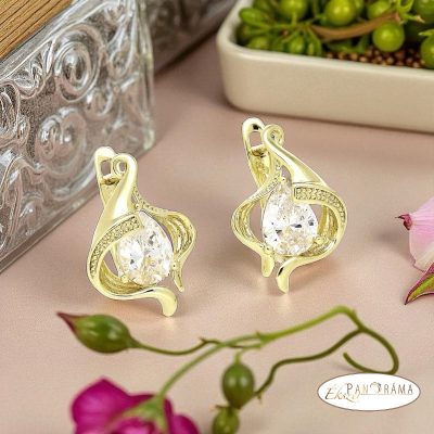  14K Gold Filled, bőrbarát fülbevaló kristályokkal - Irene