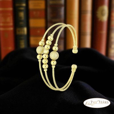 14K Gold Filled nyitott karperec, 3 soros- Mónika