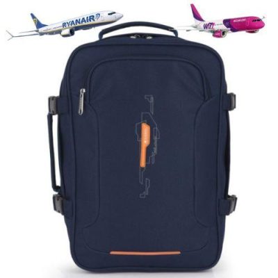 Gabol kék Wizzair, Ryanair méretű kabintáska, kabinhátizsák