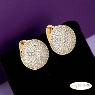 18K Gold Filled, kristályos fülbevaló - Amélia