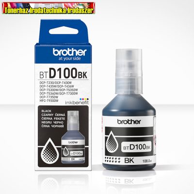 Brother BTD100BK eredeti Tintatartály Black 108 ml