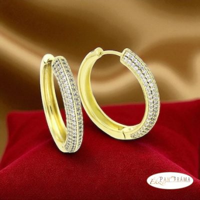 14K Gold filled kristályos karika fülbevaló - Ezra 28