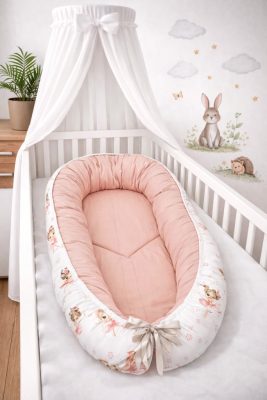 Babafészek – Púder Tánc minta | 100% pamut, puha kuckó újszülötteknek