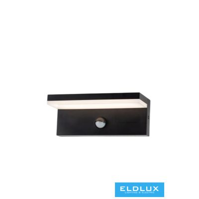 UNIVERSO Kültéri fali lámpa mozgásérzékelővel 10w 1000lm CCT KAPCS. IP54 fekete 210x90x82mm 3 év