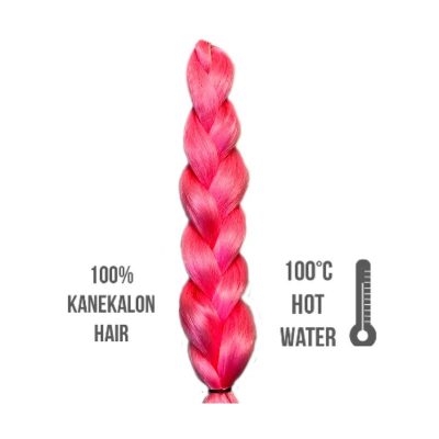 Afro szintetikus 100% kanekalon haj, 60 cm, 85 g, pink (F-1)