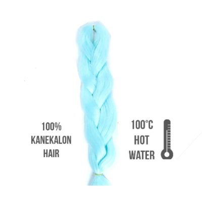 Afro szintetikus 100% kanekalon haj, 60 cm, 85 g, light blue