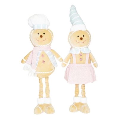 Mézeskalács figura fiú, lány, teleszkópos lábbal 25x12x65 cm 2 féle/db