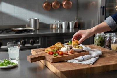 Acacia szögletes fa tálalódeszka 10x19x1,5 cm