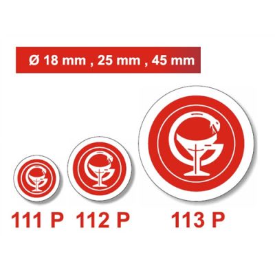 Gyógyszertári címke - Szigillum PIROS kör 25mm (112P)