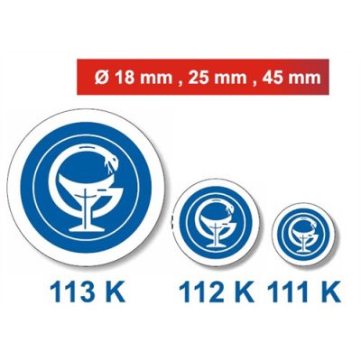 Gyógyszertári címke - Szigillum KÉK kör 25mm (112K)