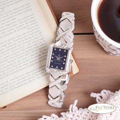 Ékszeróra ASTRON női, ezüst, szögletes, sötét számlap