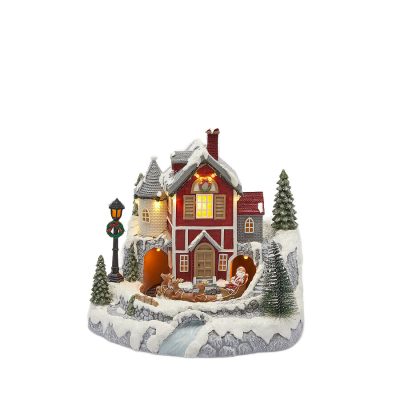 Dioráma ház zenélő, mozgó 23x22cm