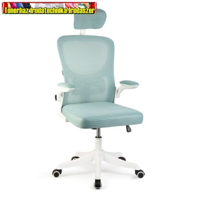 BMD1121 Irodai forgószék - karfával - fehér/kék - 58 x 48 / 50 x 50 cm