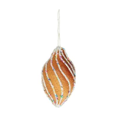 Mézeskalács dísz csavart akasztós 13x8x8 cm