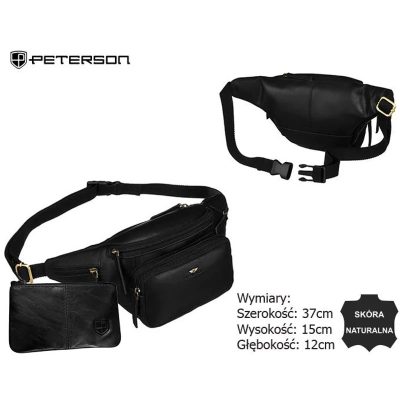 Peterson Férfi Bőr Övtáska Ptn Bp001E-Opu-6910 Fekete