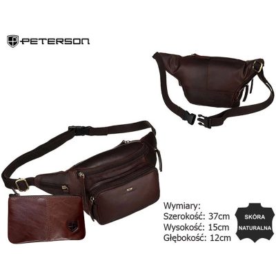 Peterson Férfi Bőr Övtáska Ptn Bp001E-Opu-6927 Sötét Barna