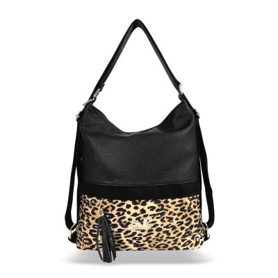 Zellia Női Válltáska/Hátizsáká Alakítható 24040 Fekete - Ocelot -