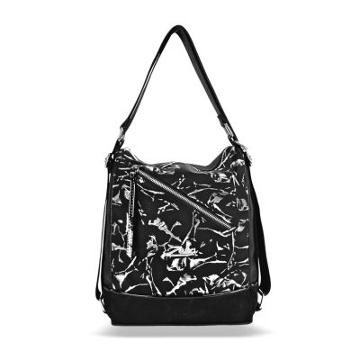 Zellia Női Válltáska/Hátizsáká Alakítható 22211 Fekete - Leaf -