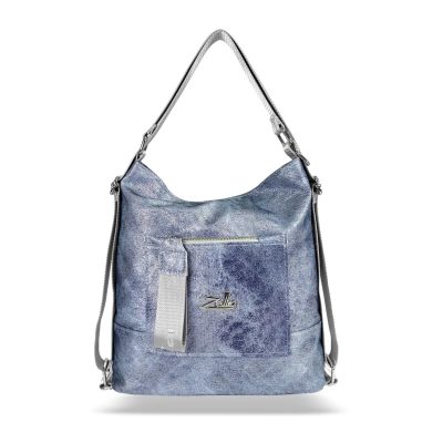 Zellia Női Válltáska/Hátizsáká Alakítható 19010 Jeans Blue