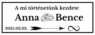 Egyedi utcanév tábla házasságkötés