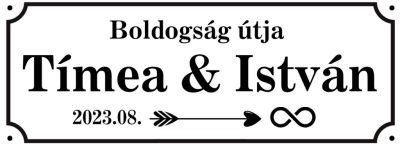 Egyedi utcanév tábla nászajándék
